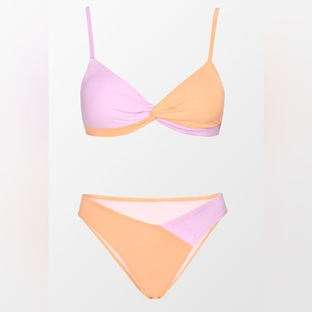 NWT Cupshe Spring Macaron Twist Shape Bralette & V Front Hipster Set Size S